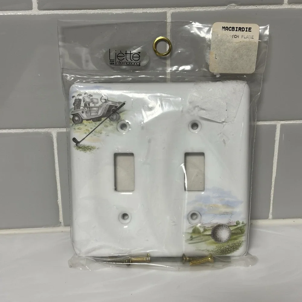 Macbirdie Ceramic Golf Themed Bathroom 4 Piece Set Vintage Soap Bottle Towel Bar